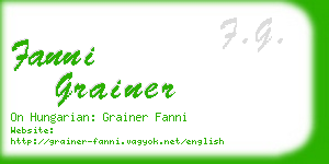 fanni grainer business card